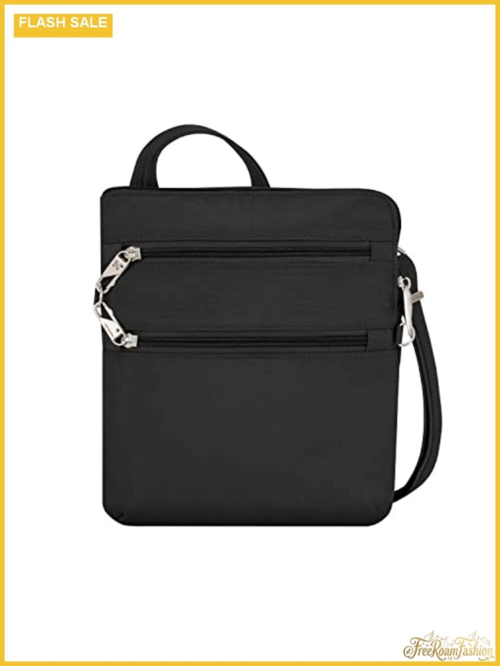 Anti-Theft Classic Slim Double Zip Crossbody Bag RFID Blocking